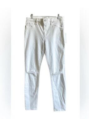 Hudson ‘Nico’ Jean White Women's Skinny Jeans - High-Rise Distressed Knees